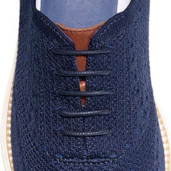 Cole Haan Navy Knit Oxford Shoes - Picture 7 of 7